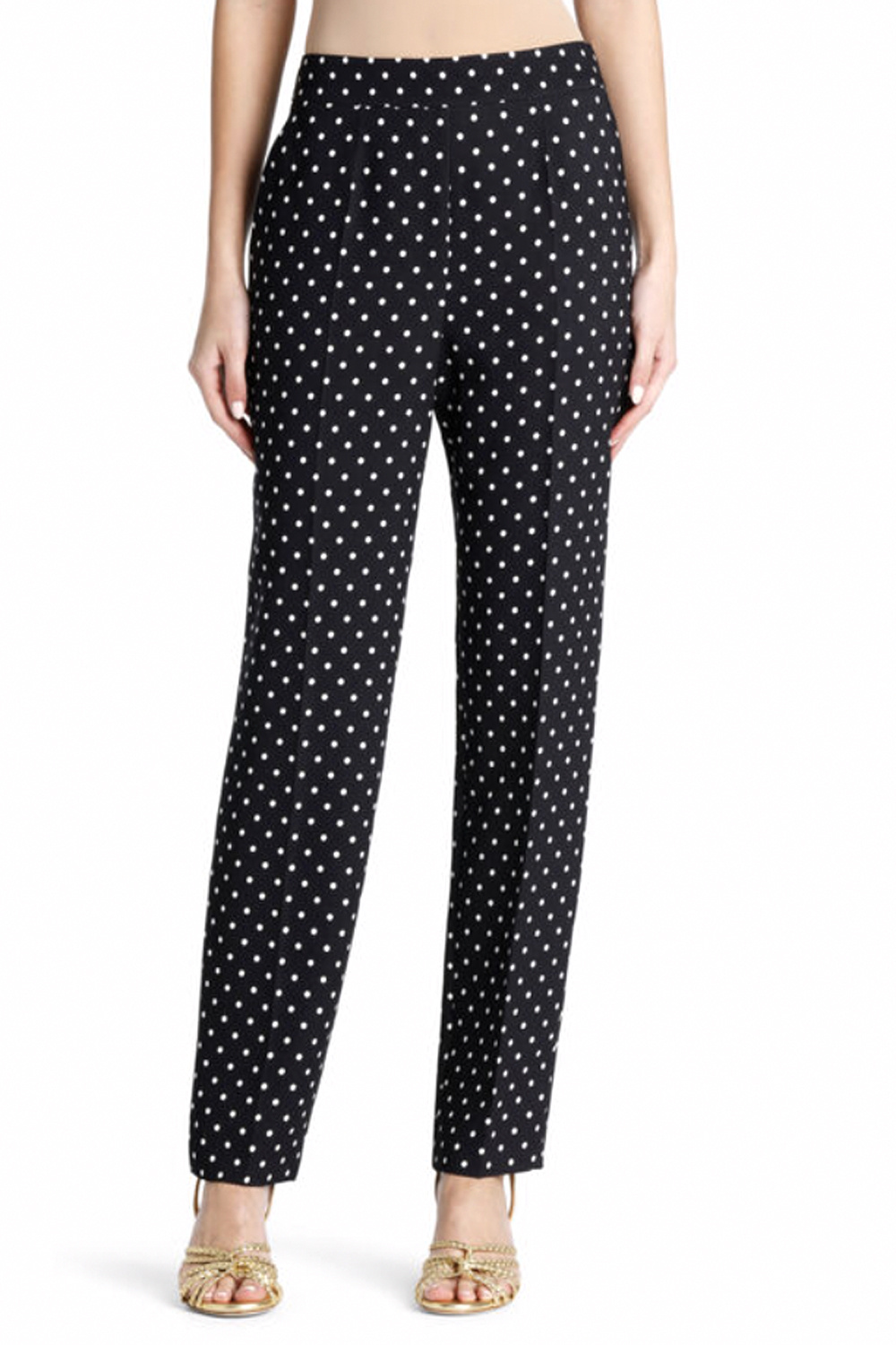 LUISA SPAGNOLI Luisa Spagnoli Ancia pantalon rechte pijp gestipt ZWART / WIT