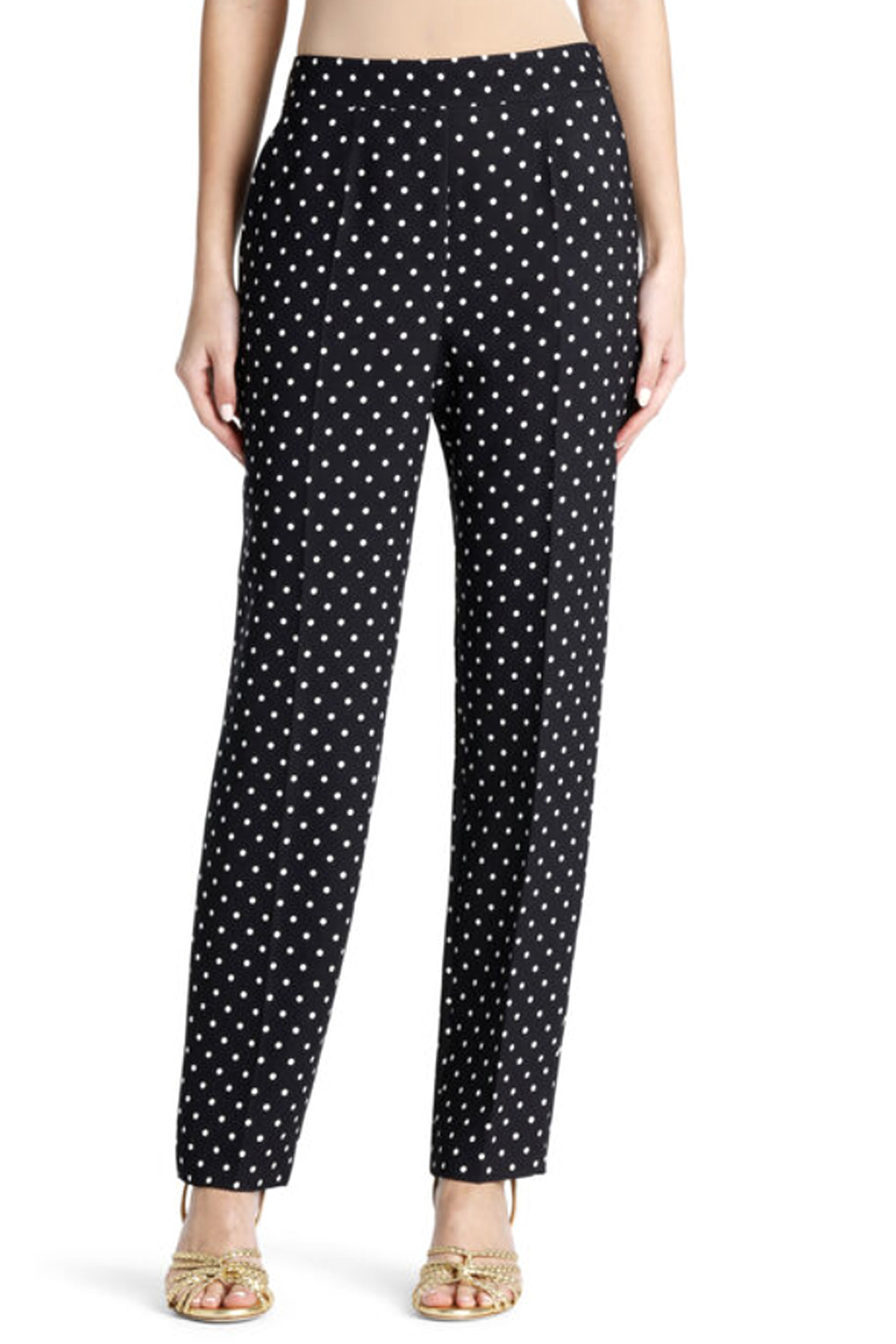 LUISA SPAGNOLI Luisa Spagnoli Ancia pantalon rechte pijp gestipt ZWART / WIT