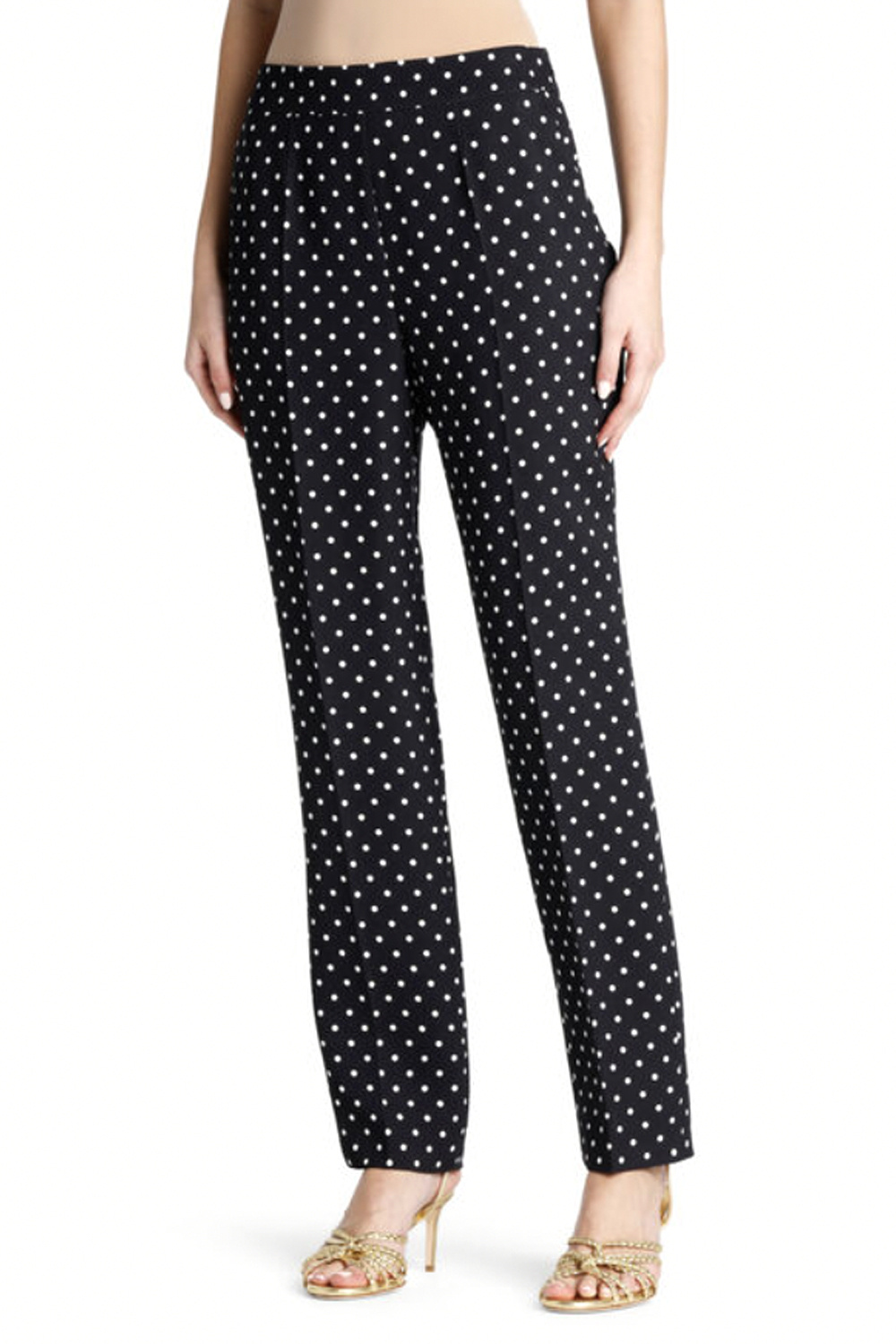 LUISA SPAGNOLI Luisa Spagnoli Ancia pantalon rechte pijp gestipt ZWART / WIT