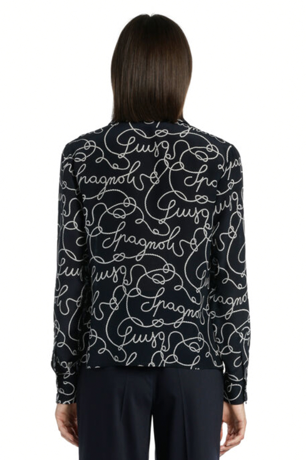 LUISA SPAGNOLI Luisa Spagnoli Balestra blouse with rope print Navy BLUE