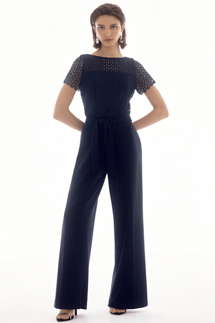 JOSEPH RIBKOFF Joseph Ribkoff jumpsuit with work in top dark BLUE