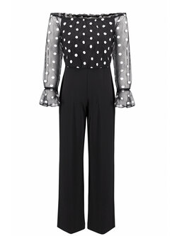 JOSEPH RIBKOFF Joseph Ribkoff jumpsuit with polka dots / polka dots BLACK