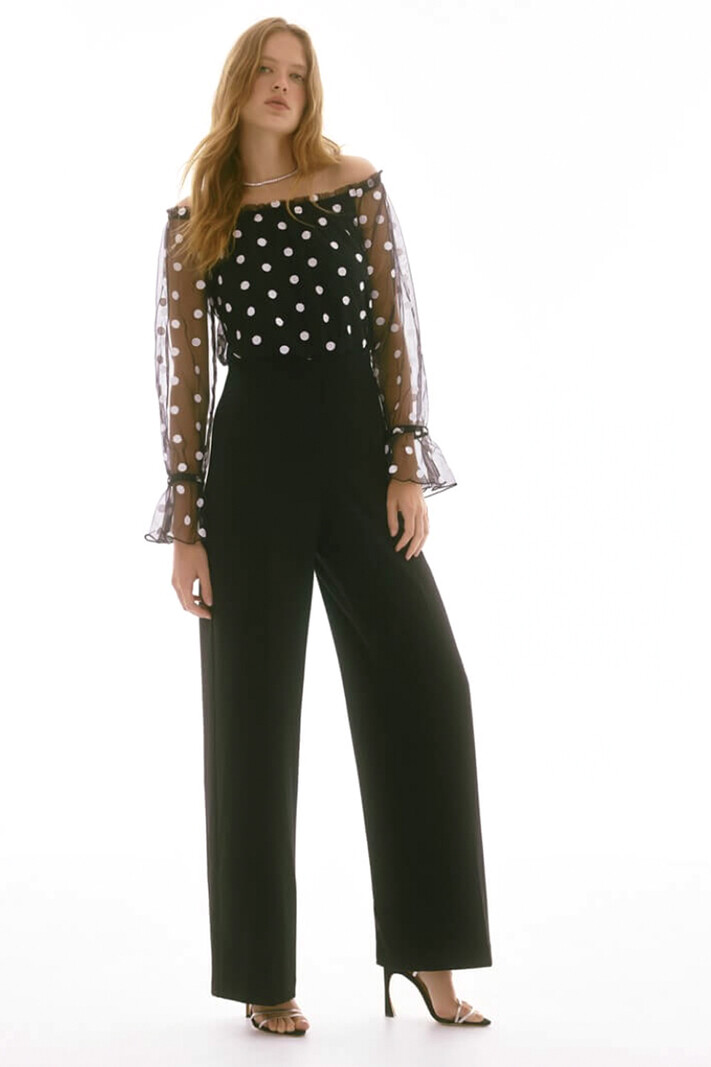 JOSEPH RIBKOFF Joseph Ribkoff jumpsuit with polka dots / polka dots BLACK