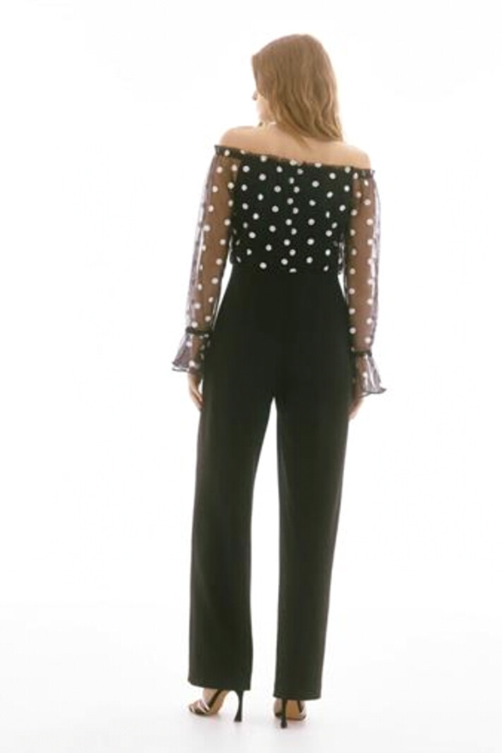 JOSEPH RIBKOFF Joseph Ribkoff jumpsuit with polka dots / polka dots BLACK