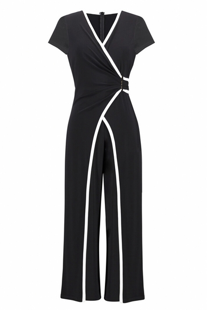 JOSEPH RIBKOFF Joseph Ribkoff jumpsuit with white trim BLACK