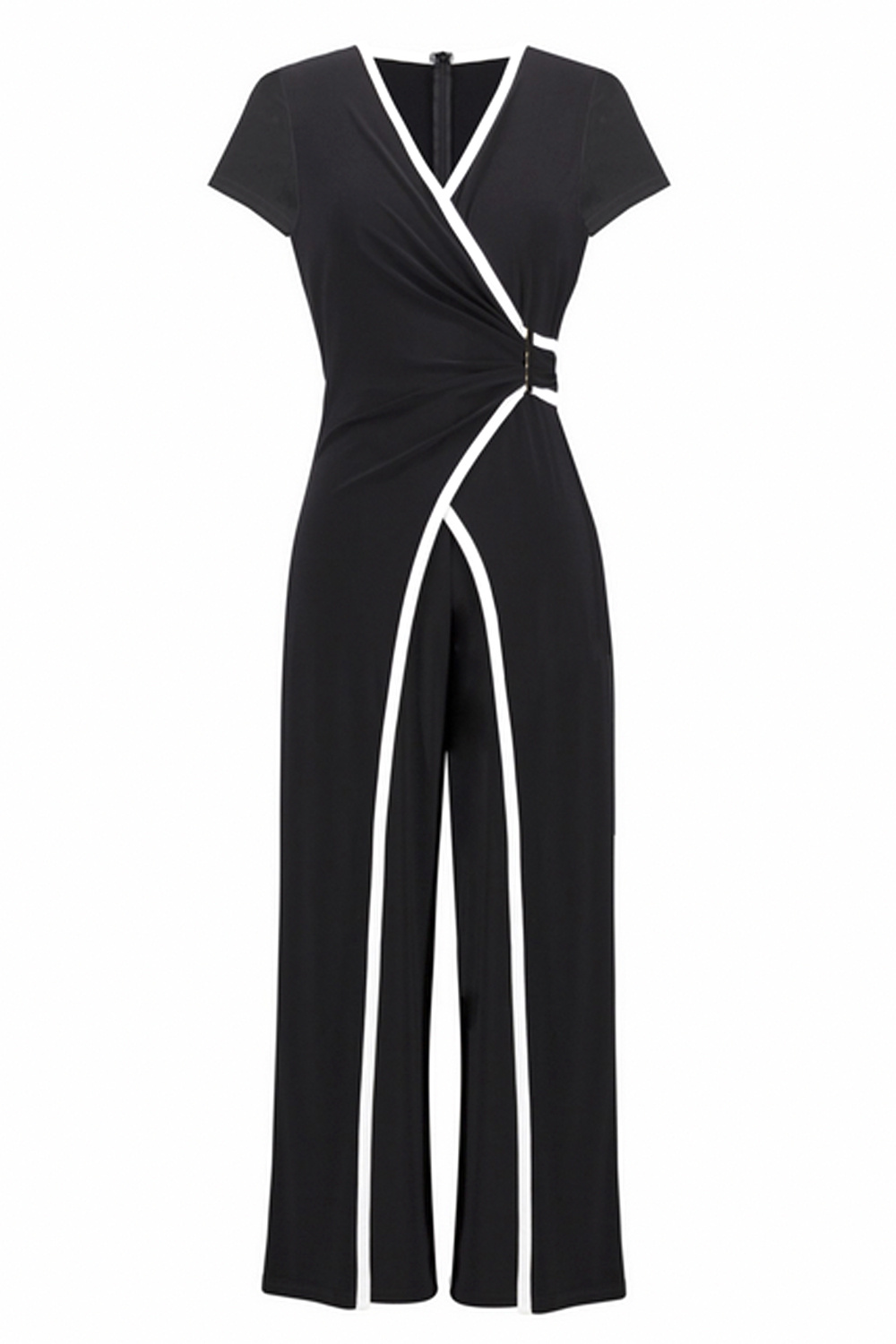 JOSEPH RIBKOFF Joseph Ribkoff jumpsuit met witte bies ZWART