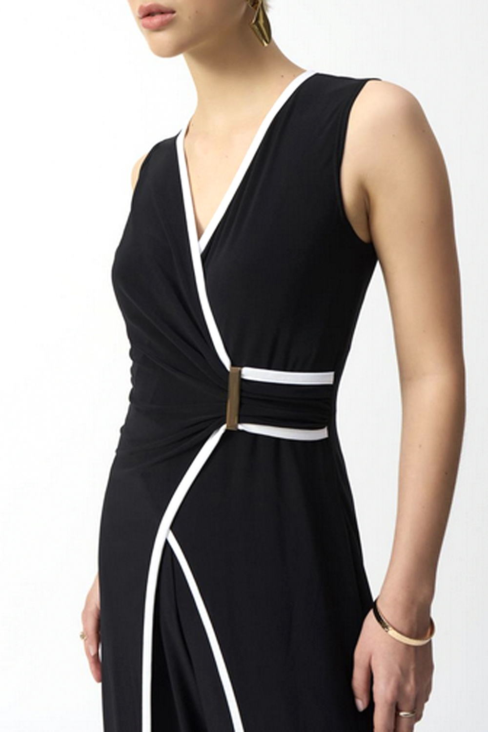 JOSEPH RIBKOFF Joseph Ribkoff jumpsuit met witte bies ZWART