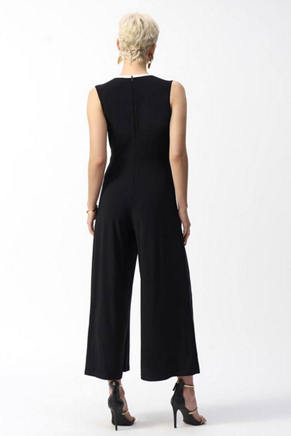 JOSEPH RIBKOFF Joseph Ribkoff jumpsuit met witte bies ZWART