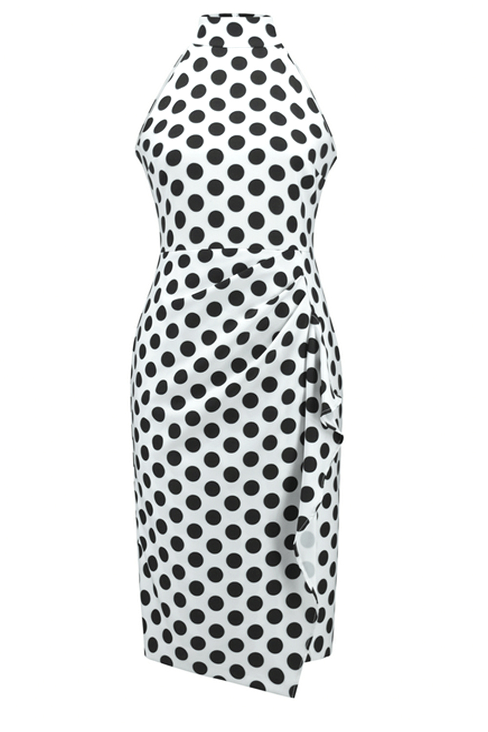 JOSEPH RIBKOFF Joseph Ribkoff jurk met stipjes / polka dots, stippen zwart met WIT