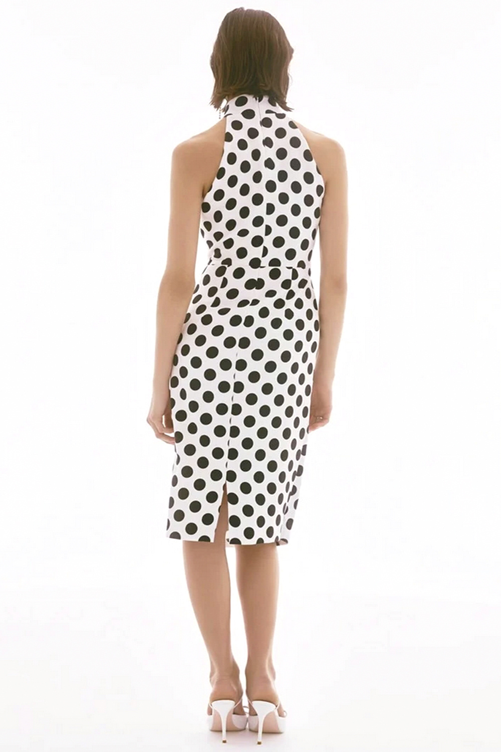 JOSEPH RIBKOFF Joseph Ribkoff jurk met stipjes / polka dots, stippen zwart met WIT