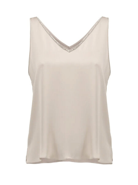 JOSEPH RIBKOFF Joseph Ribkoff top with glitter trim SAND / BEIGE