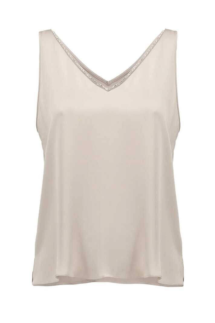 JOSEPH RIBKOFF Joseph Ribkoff top with glitter trim SAND / BEIGE