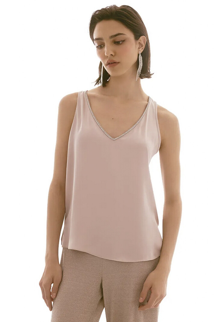 JOSEPH RIBKOFF Joseph Ribkoff top with glitter trim SAND / BEIGE