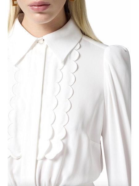ELISABETTA FRANCHI Elisabetta Franchi blouse with open back + bow WHITE