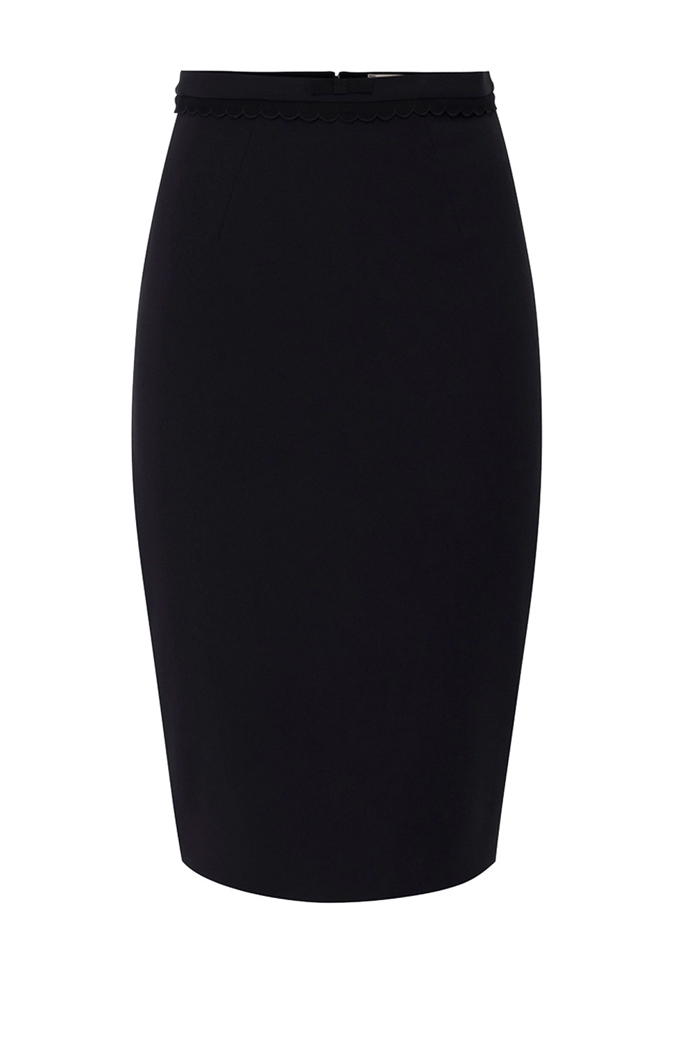 ELISABETTA FRANCHI Elisabetta Franchi kokerrok met gedetailleerd randje in taille ZWART