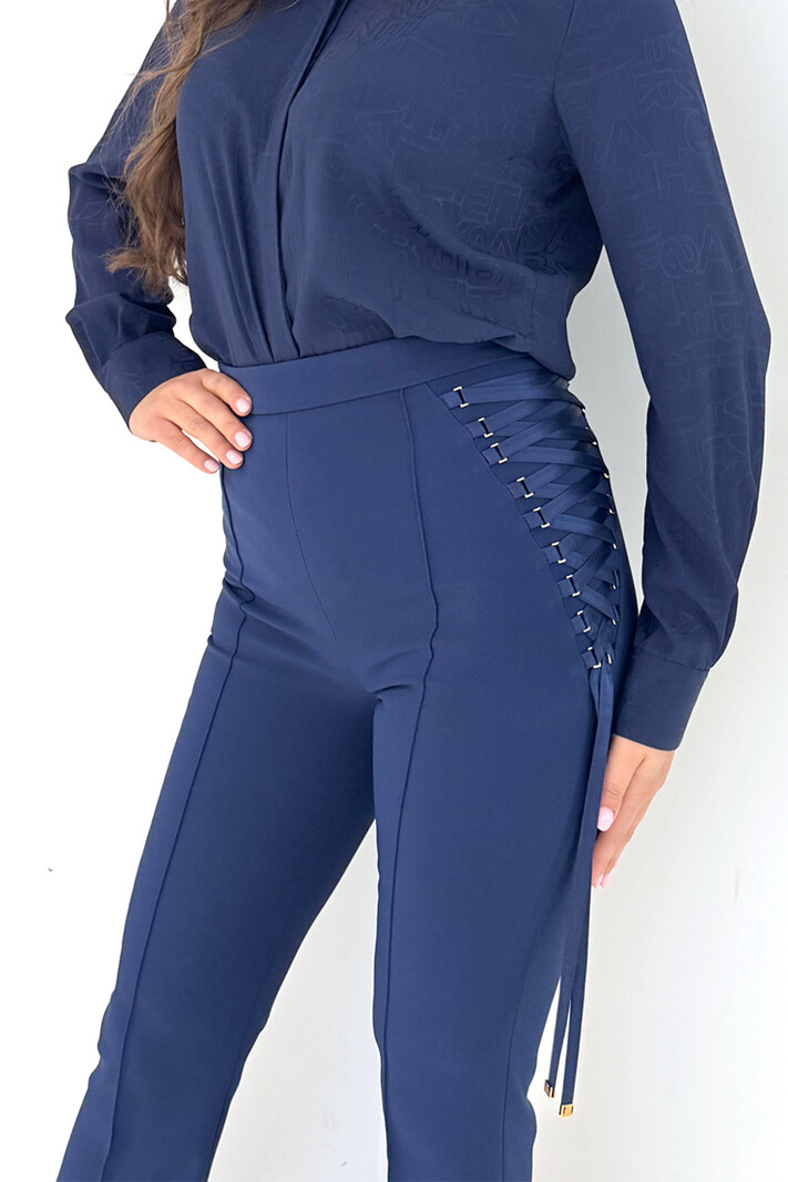 ELISABETTA FRANCHI Elisabetta Franchi trousers with laces Oltremare / BLUE