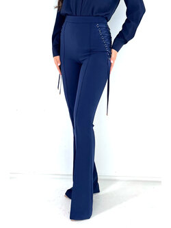 ELISABETTA FRANCHI ﻿﻿Elisabetta Franchi trousers with laces Oltremare / BLUE