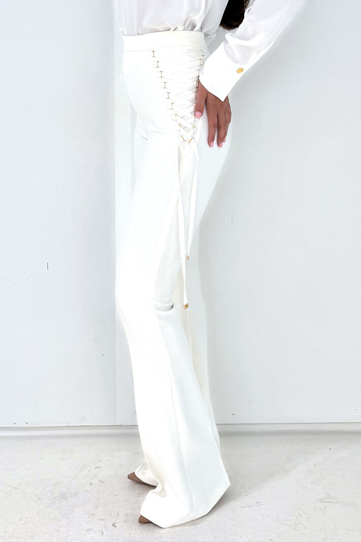 ELISABETTA FRANCHI Elisabetta Franchi trousers with laces WHITE