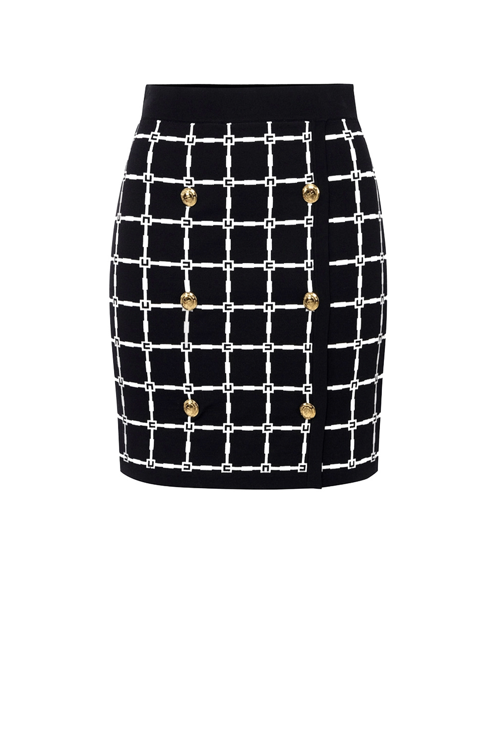 ELISABETTA FRANCHI Elisabetta Franchi skirt with logo and gold buttons BLACK