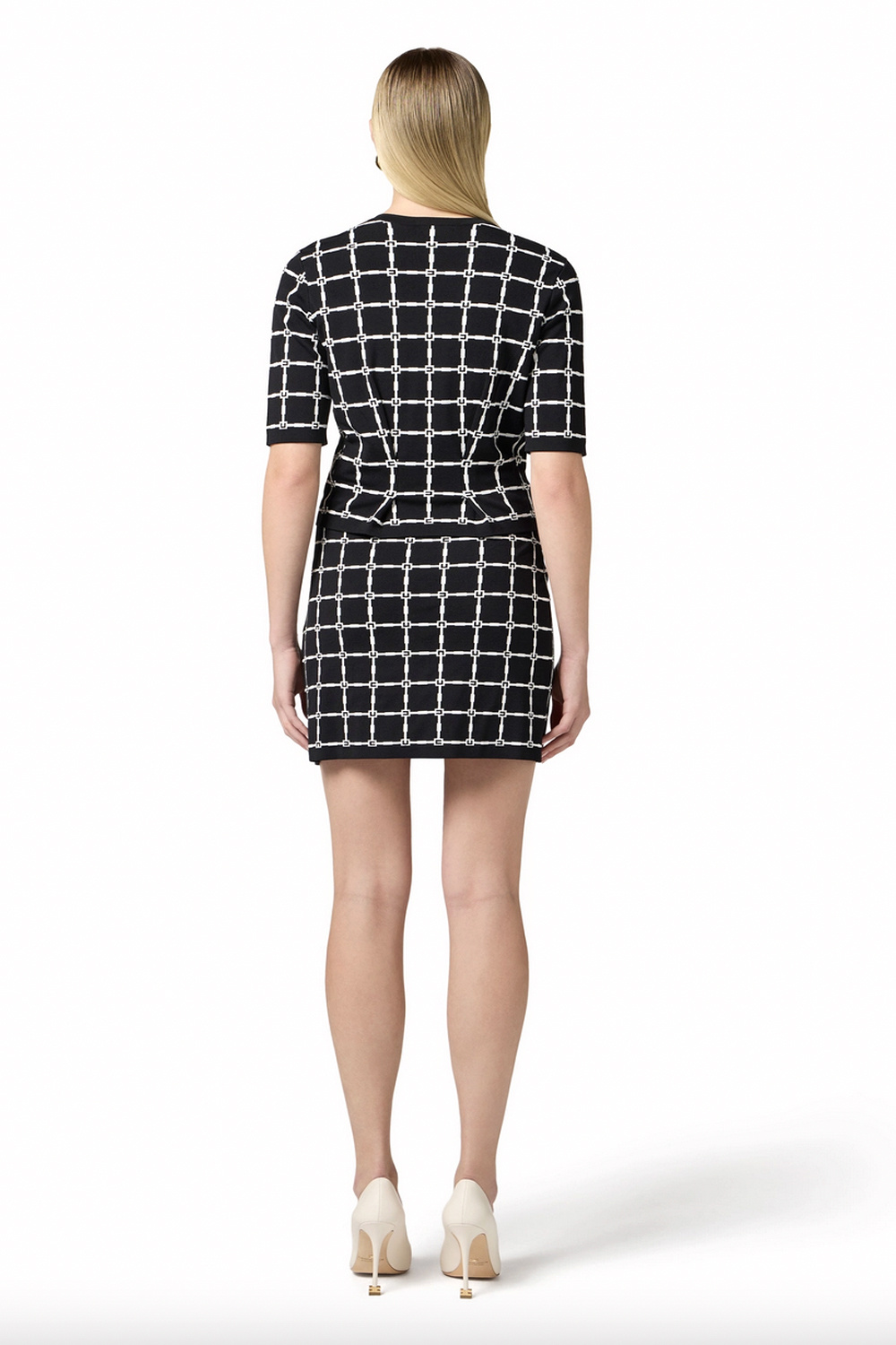 ELISABETTA FRANCHI Elisabetta Franchi skirt with logo and gold buttons BLACK