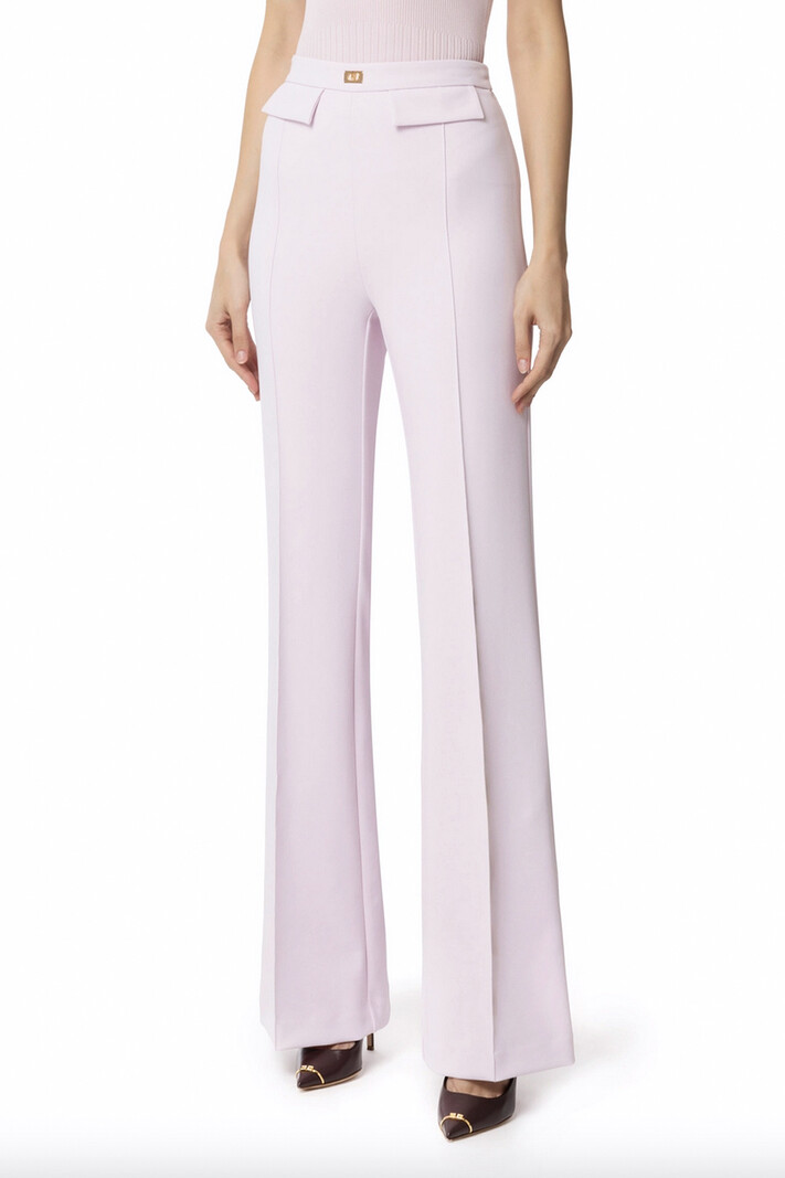 ELISABETTA FRANCHI Elisabetta Franchi flaired pantalon met slotje Quarzo / Lila ROZE