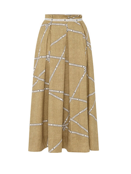ELISABETTA FRANCHI Elisabetta Franchi rok in Raffia strik print / BEIGE