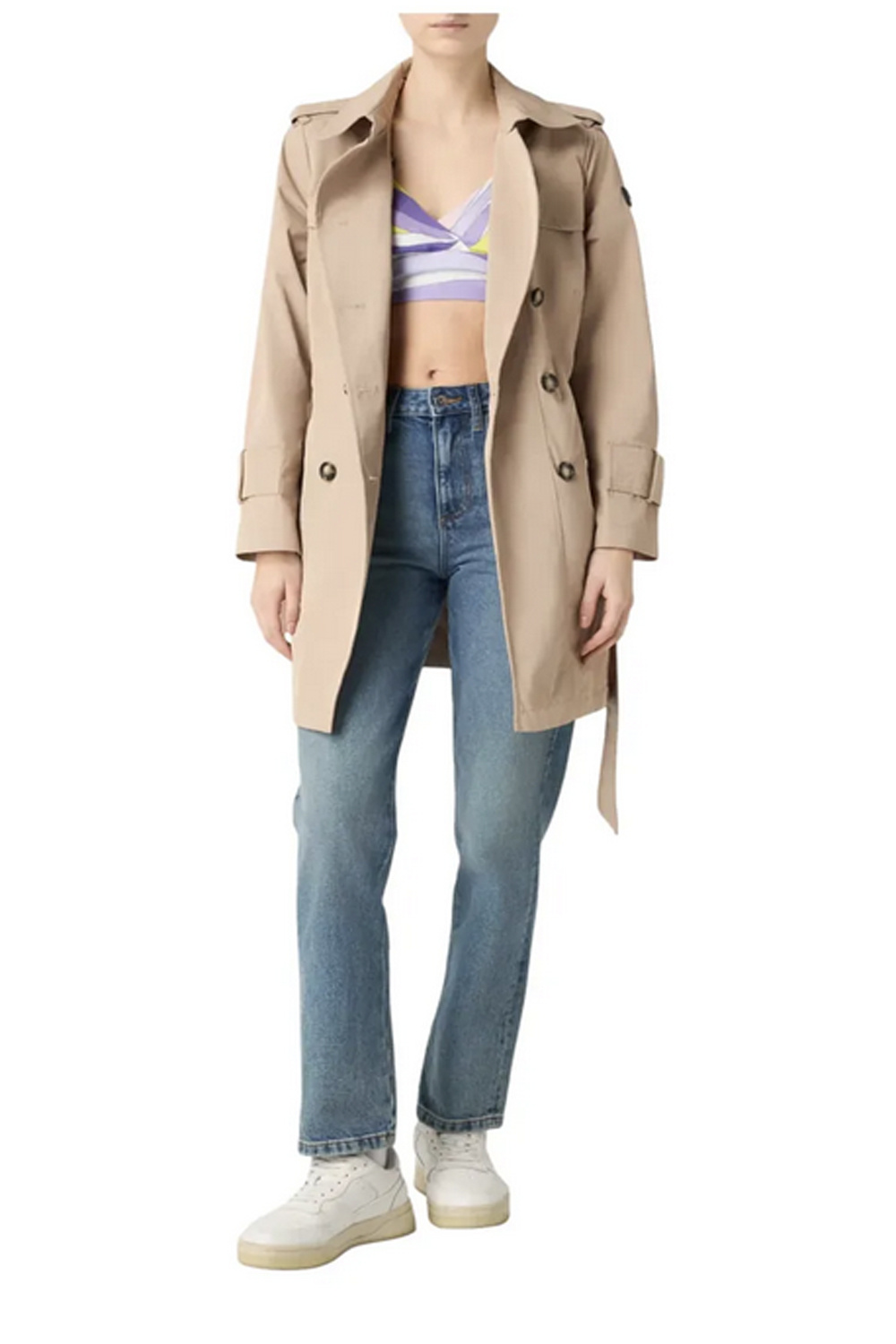 PEUTEREY Peuterey trenchcoat lang met riem BEIGE