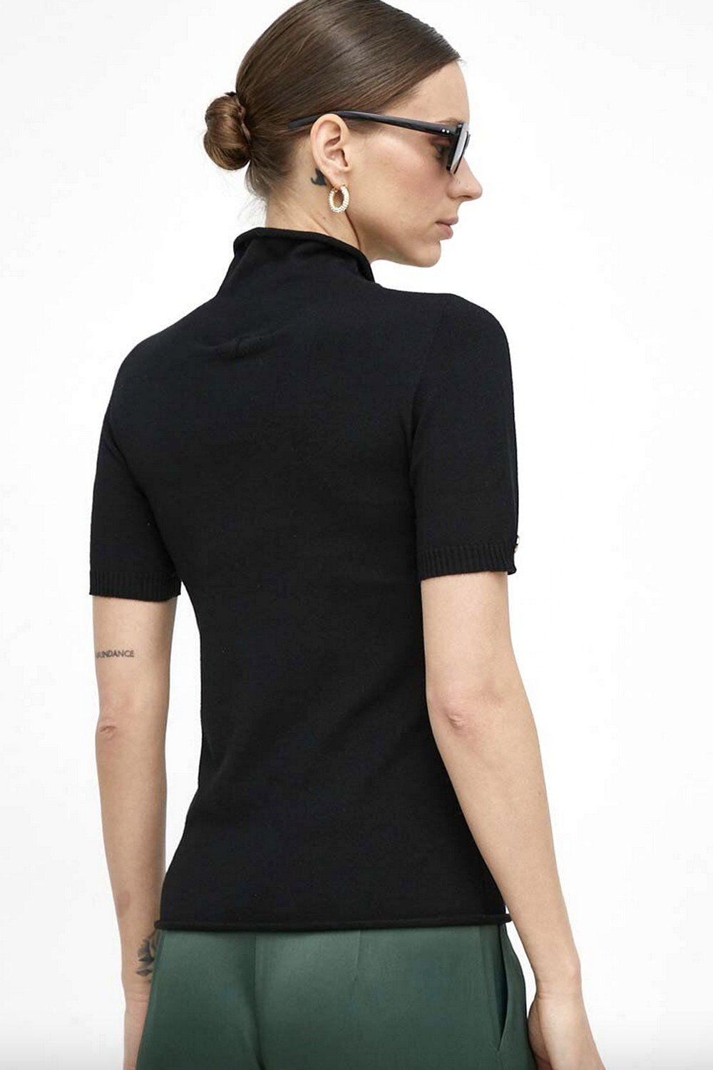 TWINSET Twinset knit top with turtleneck and logo BLACK