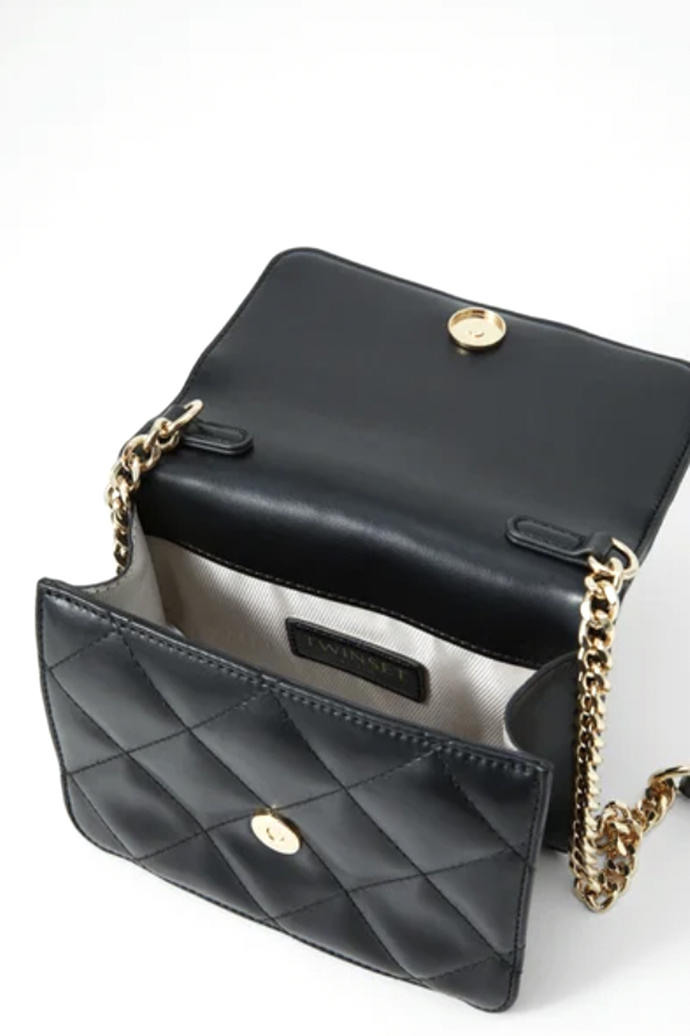 TWINSET Twinset Audrey bag met gouden logo ZWART