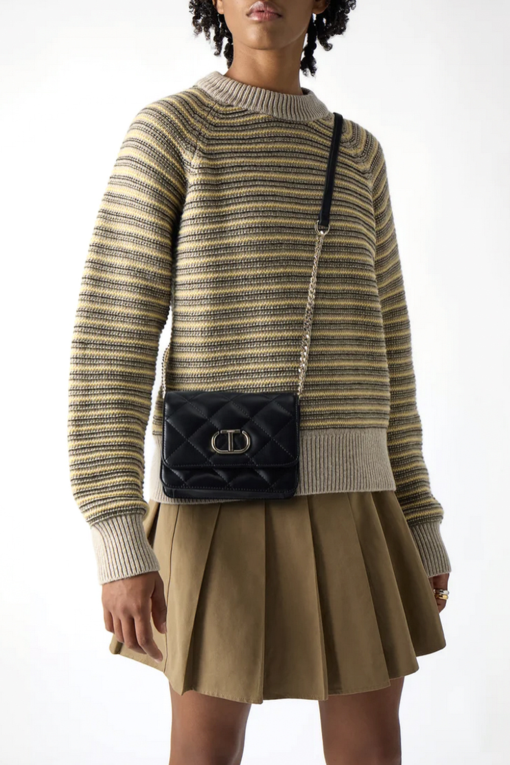 TWINSET Twinset Audrey bag met gouden logo ZWART