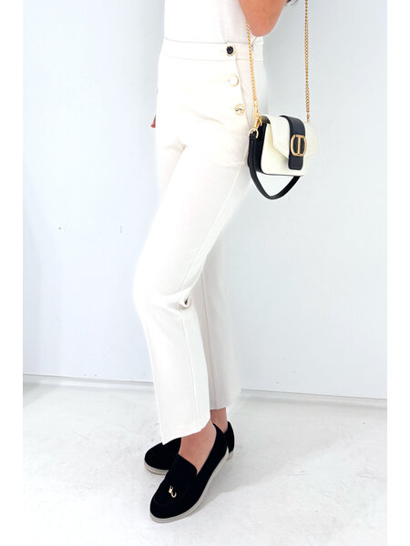 TWINSET Twinset trousers with various gold buttons cream WHITE