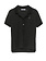 PATRIZIA PEPE Patrizia Pepe polo shirt met kraag en knopen in zwart stof, glitter logo op borst ZWART
