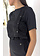 PATRIZIA PEPE Patrizia Pepe t-shirt in silk sheen black fabric with side buttons BLACK