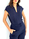 PATRIZIA PEPE Patrizia Pepe blouse korte mouw met zilver ketting detail aan kraag navy BLAUW