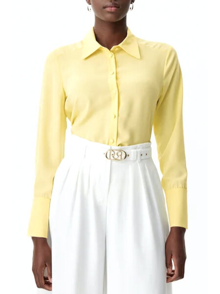 DRESSCODE STYLES RC pieced blouse with buttons YELLOW