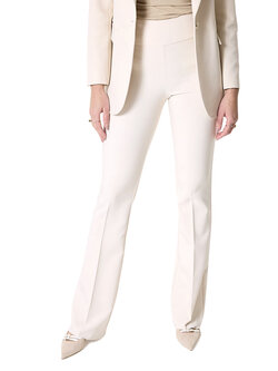 RINASCIMENTO RC flaired trousers with zip side BEIGE
