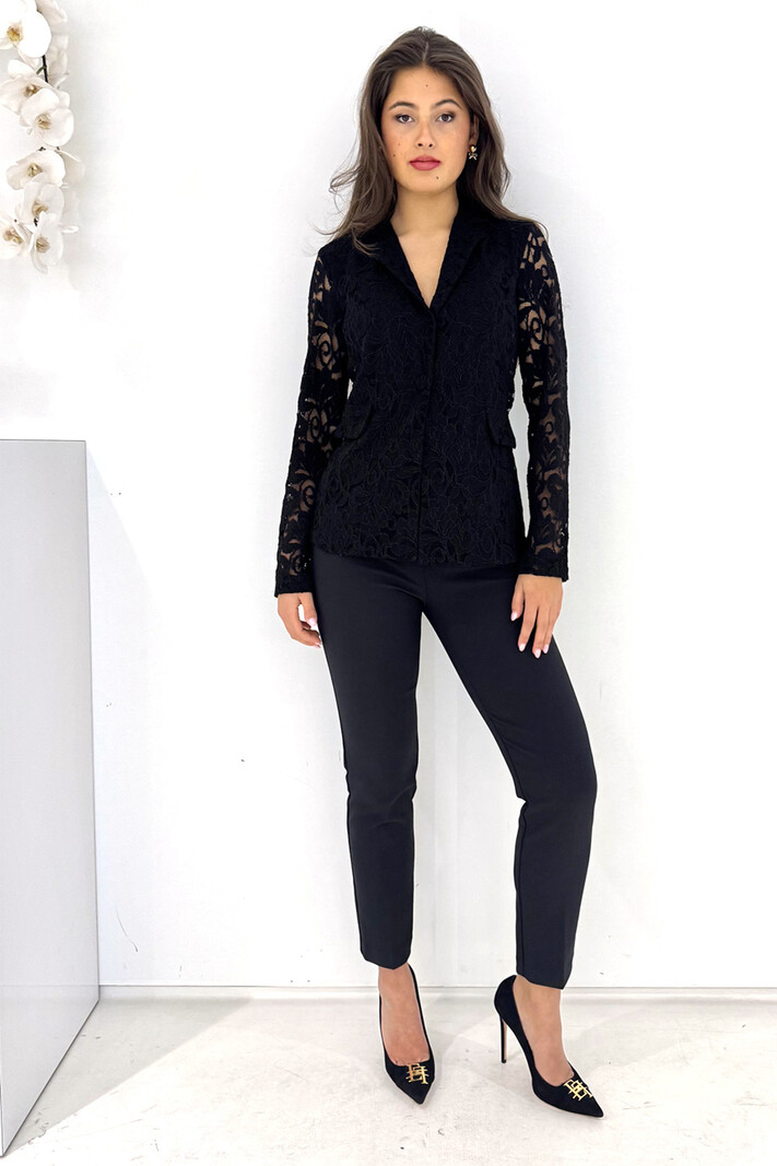JOSEPH RIBKOFF Joseph Ribkoff Floral lace blazer BLACK