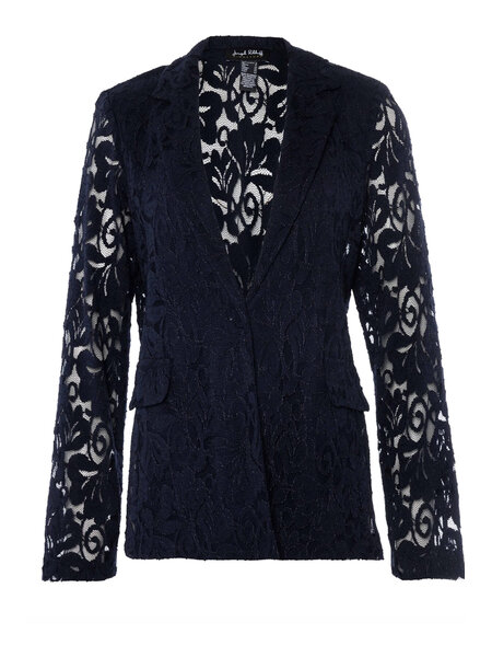JOSEPH RIBKOFF Joseph Ribkoff Floral kanten blazer ZWART