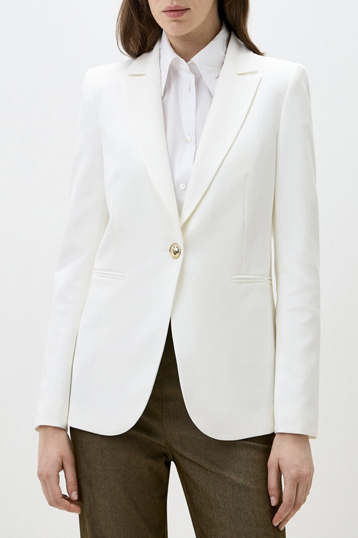DRESSCODE STYLES RC colbertjas met knoop goud WIT