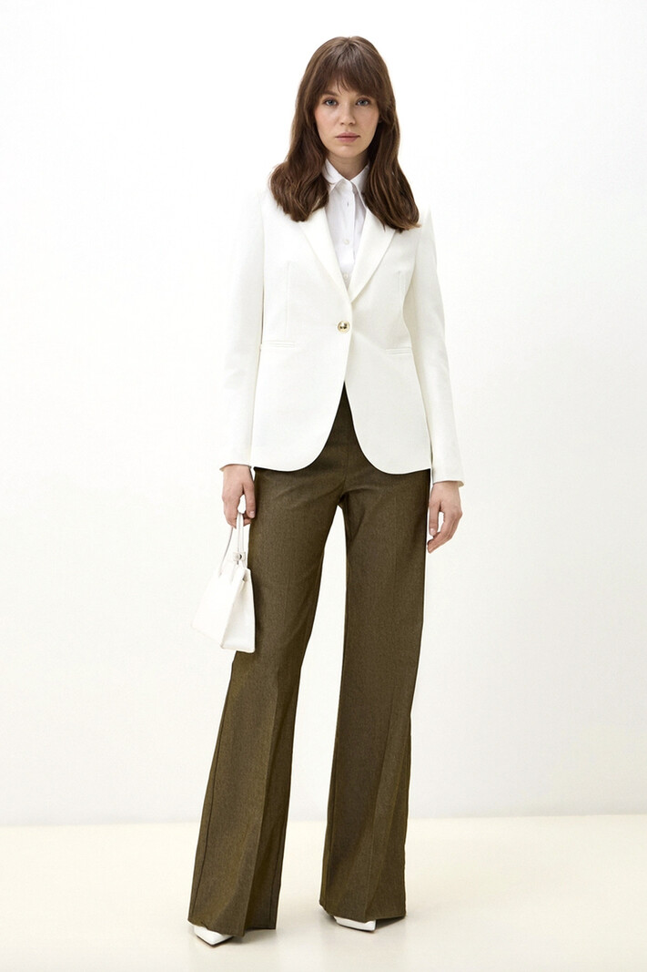 DRESSCODE STYLES RC colbertjas met knoop goud WIT