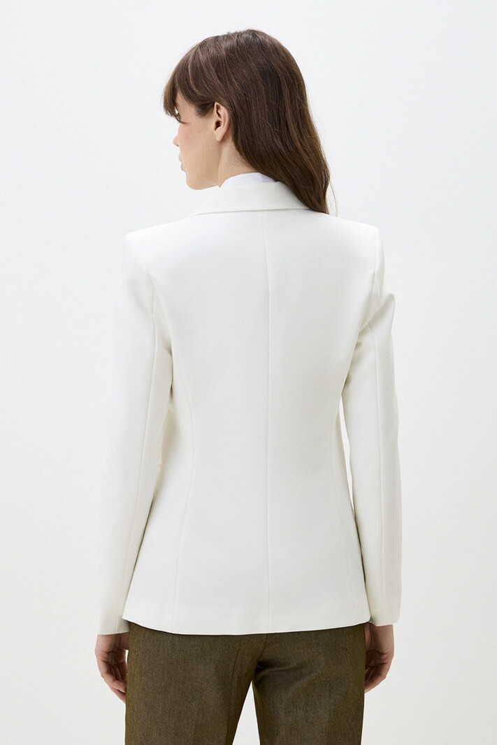 DRESSCODE STYLES RC colbertjas met knoop goud WIT