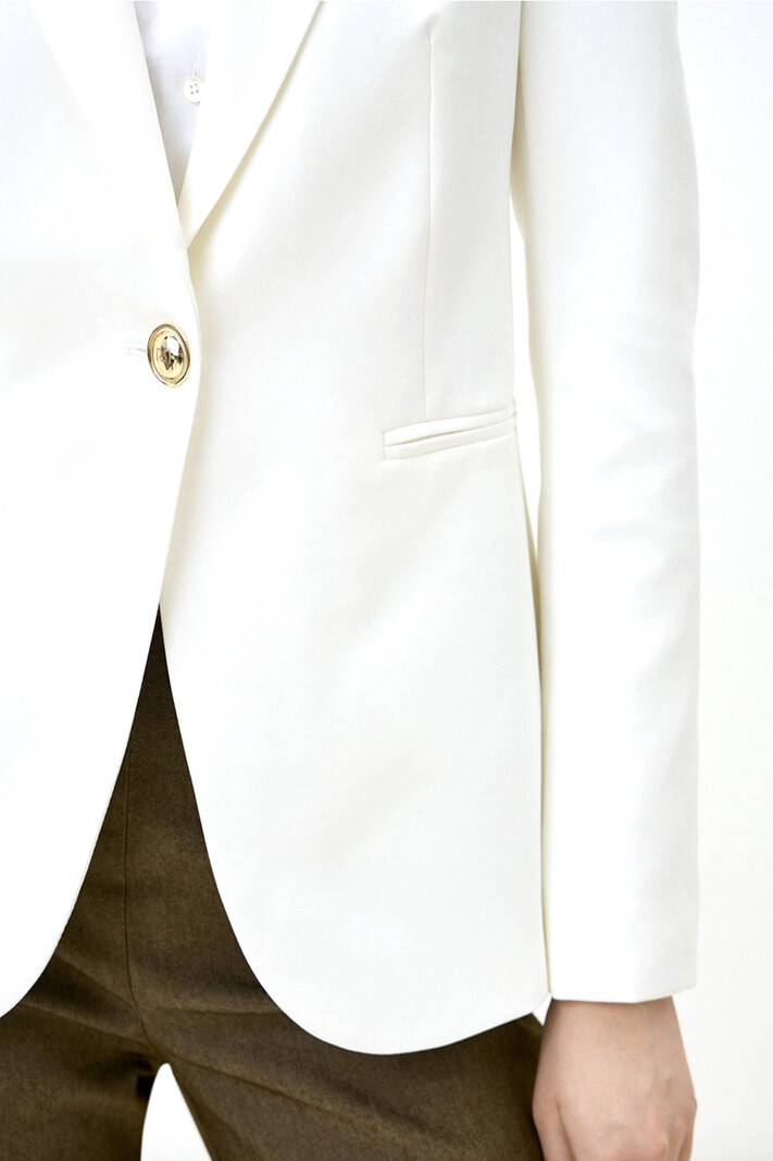 DRESSCODE STYLES RC colbertjas met knoop goud WIT