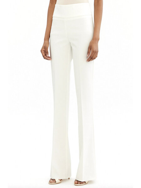 DRESSCODE STYLES RC flaired broek met rits zijkant WIT