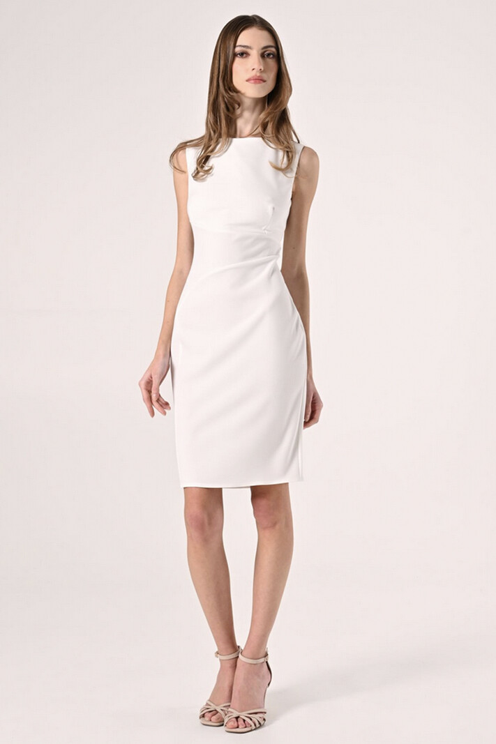 DRESSCODE STYLES RC sleeveless tiered dress with zipper back WHITE