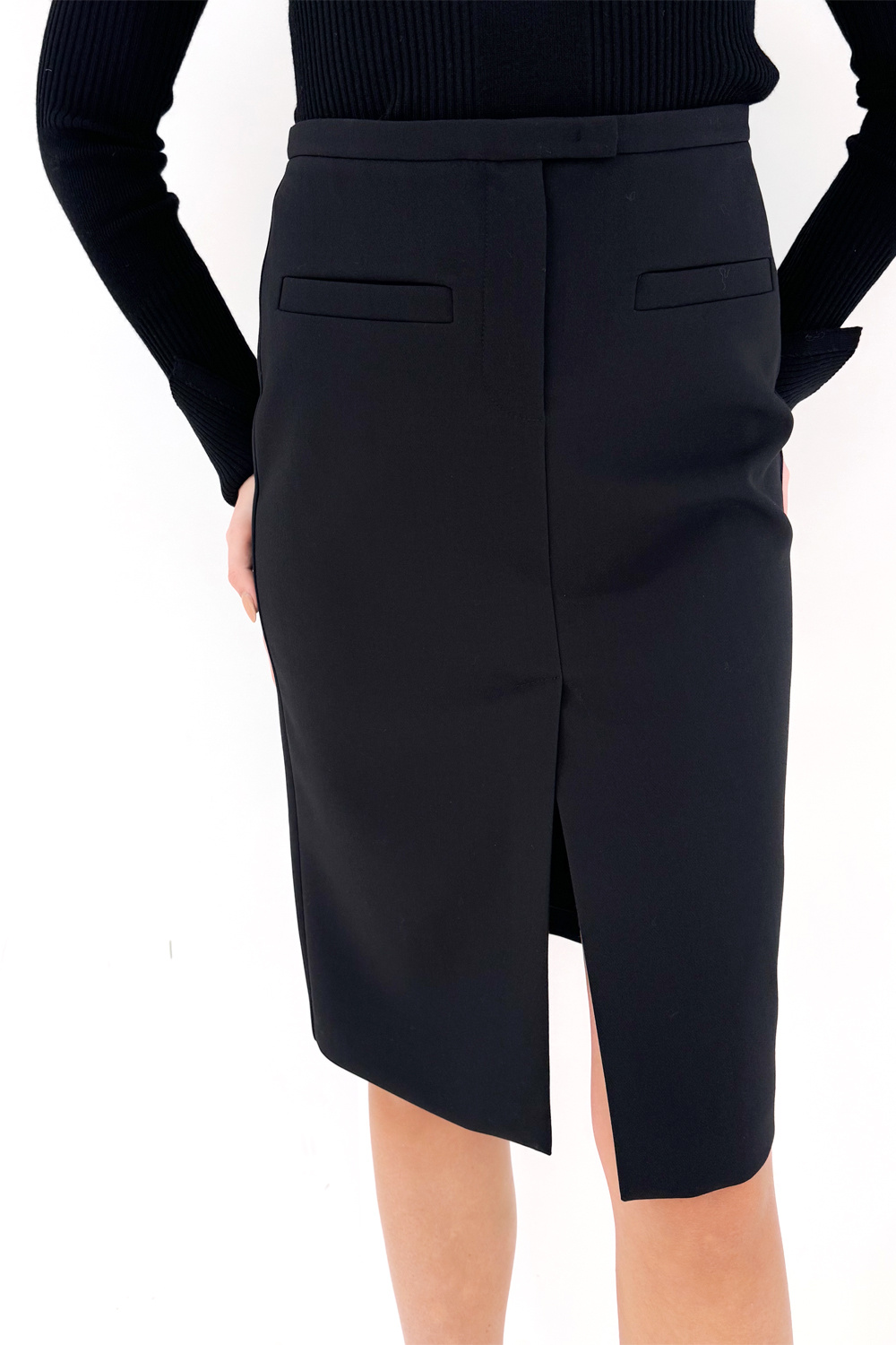 PATRIZIA PEPE Patrizia Pepe smoker skirt with front slit BLACK