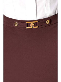 ELISABETTA FRANCHI Elisabetta Franchi pencil skirt with gold detail Merlot / BORDEAU RED