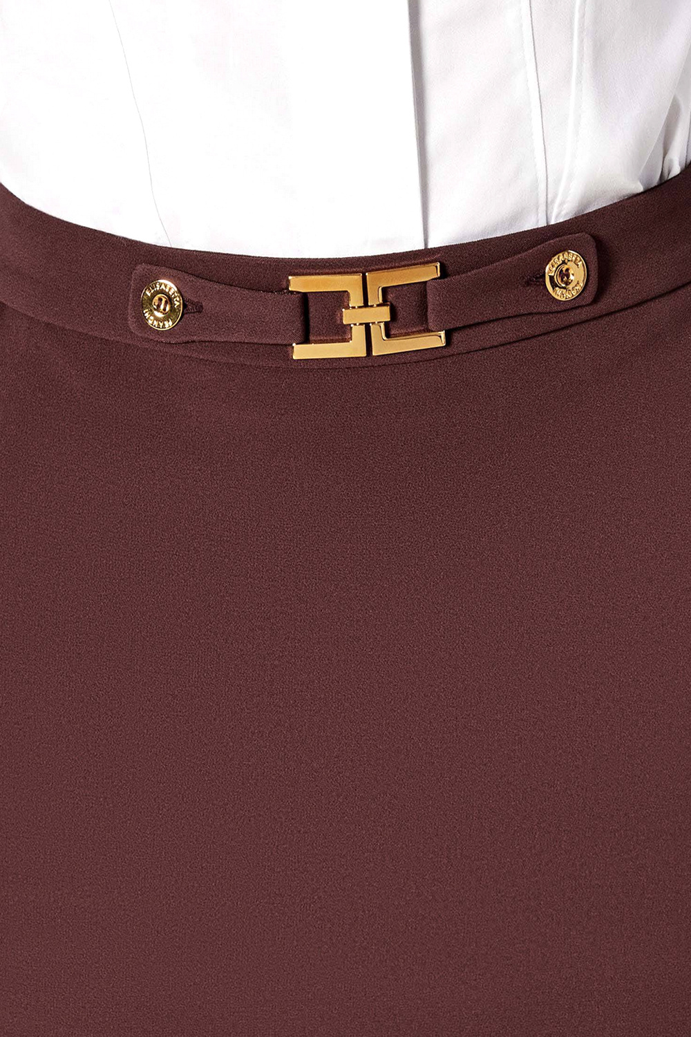 ELISABETTA FRANCHI Elisabetta Franchi pencil skirt with gold detail Merlot / BORDEAU RED