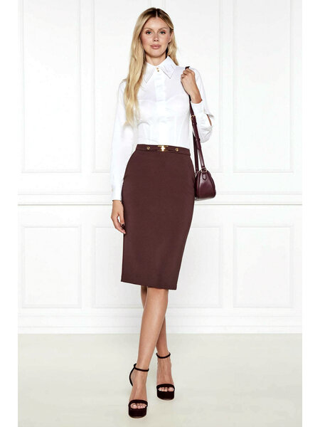 ELISABETTA FRANCHI Elisabetta Franchi pencil skirt with gold detail Merlot / BORDEAU RED