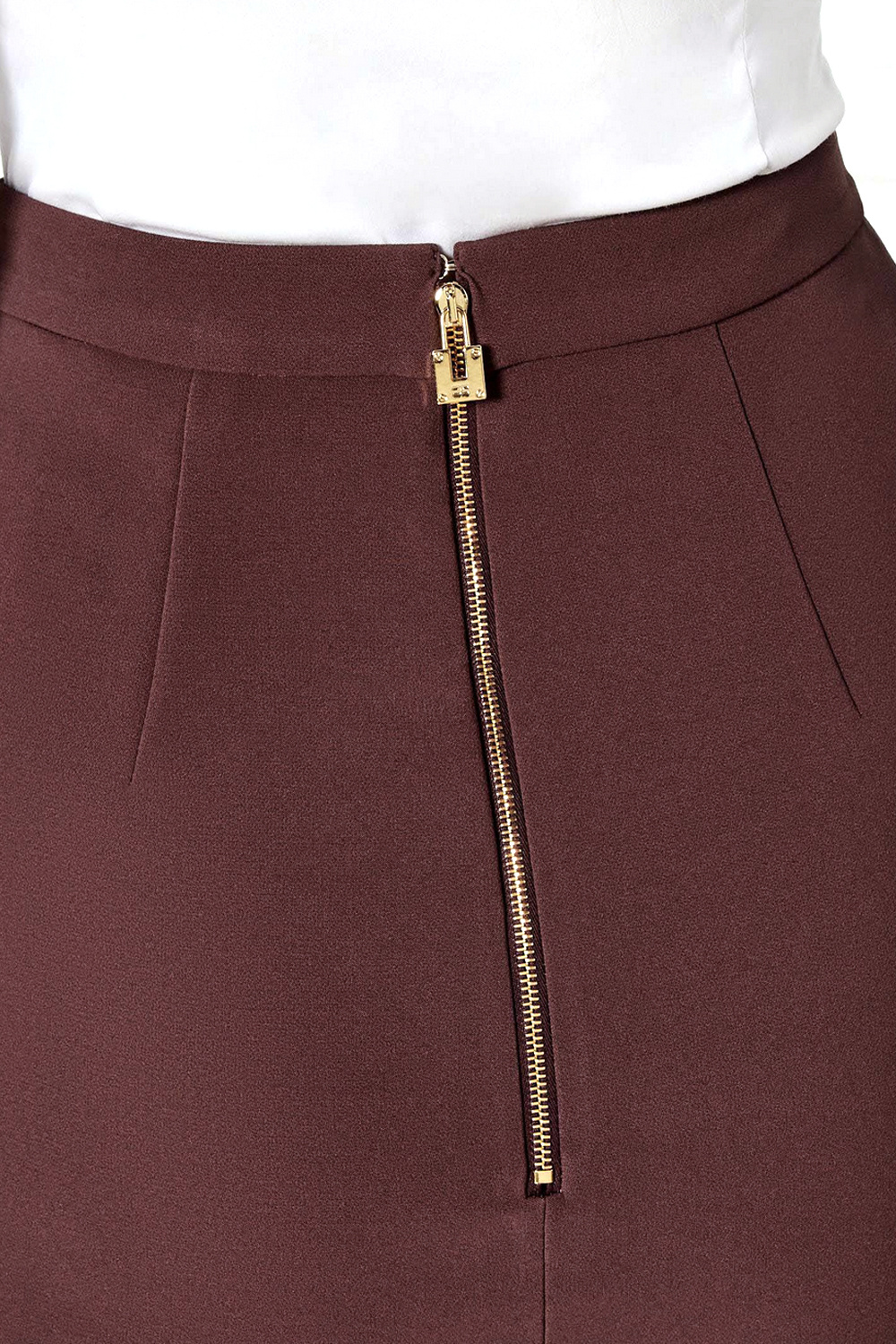 ELISABETTA FRANCHI Elisabetta Franchi pencil skirt with gold detail Merlot / BORDEAU RED