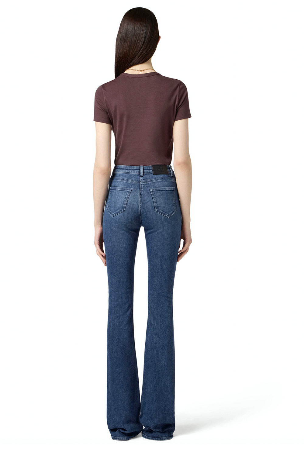 ELISABETTA FRANCHI Elisabetta Franchi jeans with gold logo and leather on pockets DENIM / BLUE